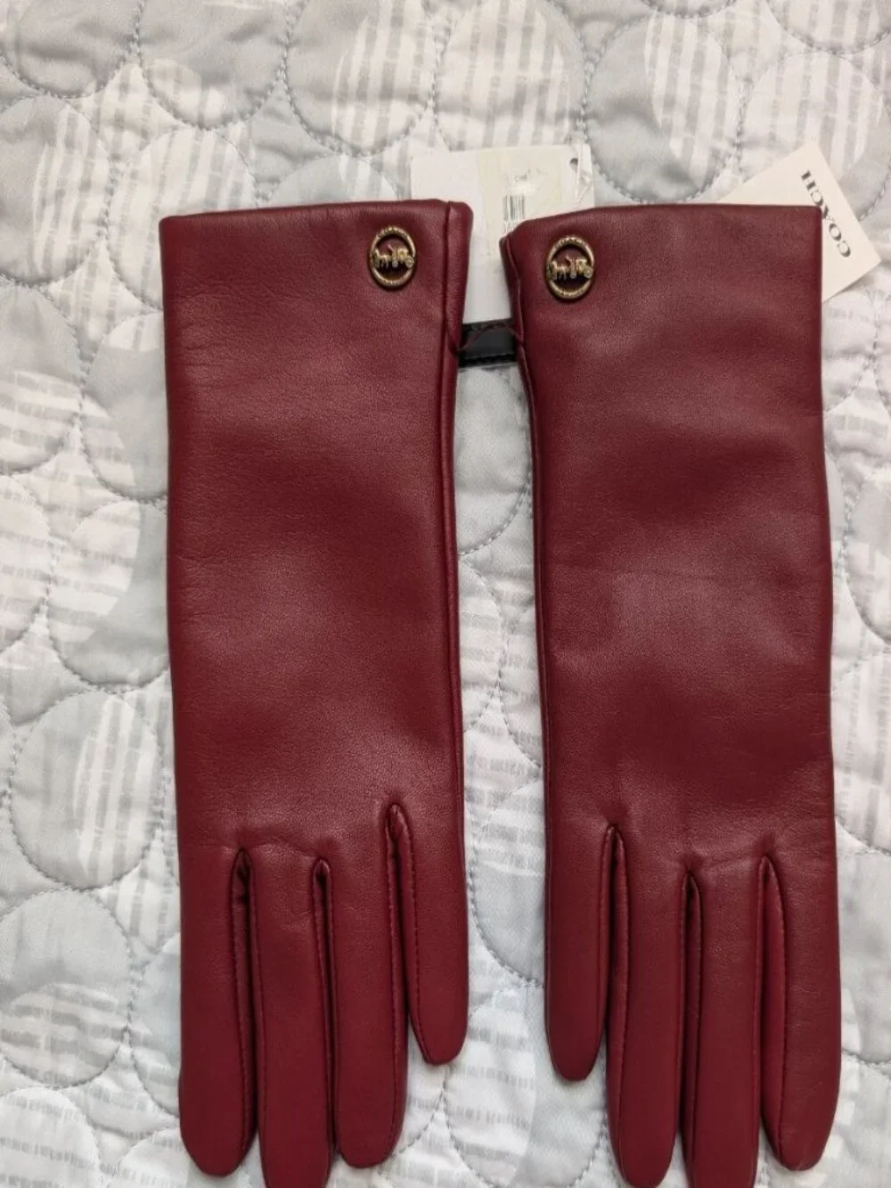 Coach 76310 Horse And Carriage Tech Glove - Red Size 7 NWT